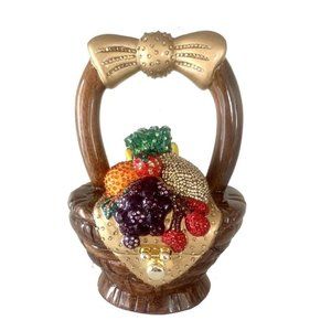 Picnic Perfect Hand-Carved Acacia Wood Clutch with Swarovski Crystals